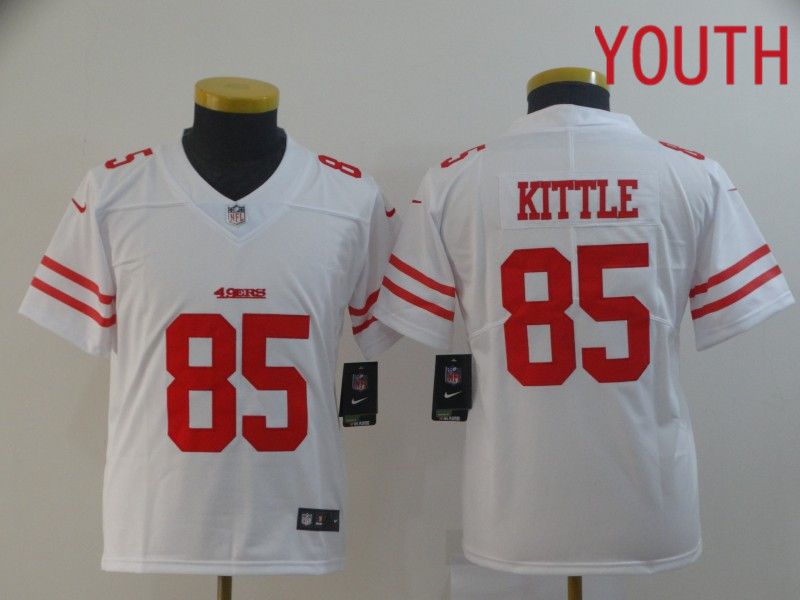 Youth San Francisco 49ers #85 Kittle White Nike Vapor Untouchable Limited Player NFL Jerseys